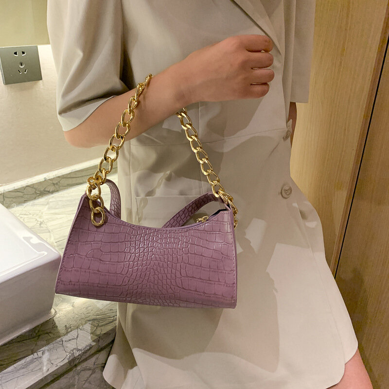 Leichte Luxus-Trend All-Match-Handtaschen Textur Ketten Taschen Leder Umhängetaschen für Frauen Vintage Mode einfarbige Trage tasche