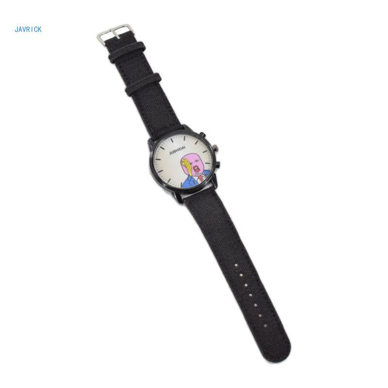 Relógio quartzo Trump para diversão criativa para homens com mostrador branco relógios quartzo confortáveis