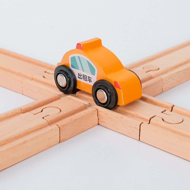 Pista de madera de haya para vías de tren, 10/20/37 piezas, accesorios para vías de marca, juguetes educativos para niños, regalo