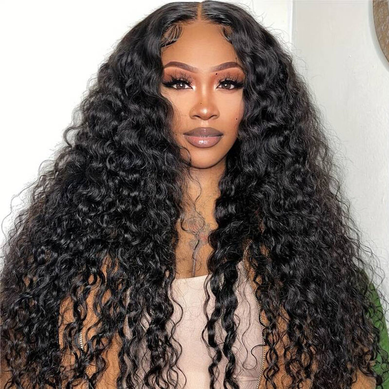 Deep Wave Frontal Wig 13x4 13x6 Hd Transparent Lace Frontal Wig Glueless 28 30 Inch Curly Lace Front Human Hair Wigs For Women