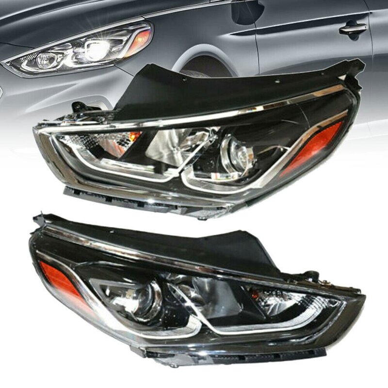 1 Pair Headlight Assembly Right Left Side Replacement for 2018 2019 Hyundai Sonata Passenger Driver Side Headlamp