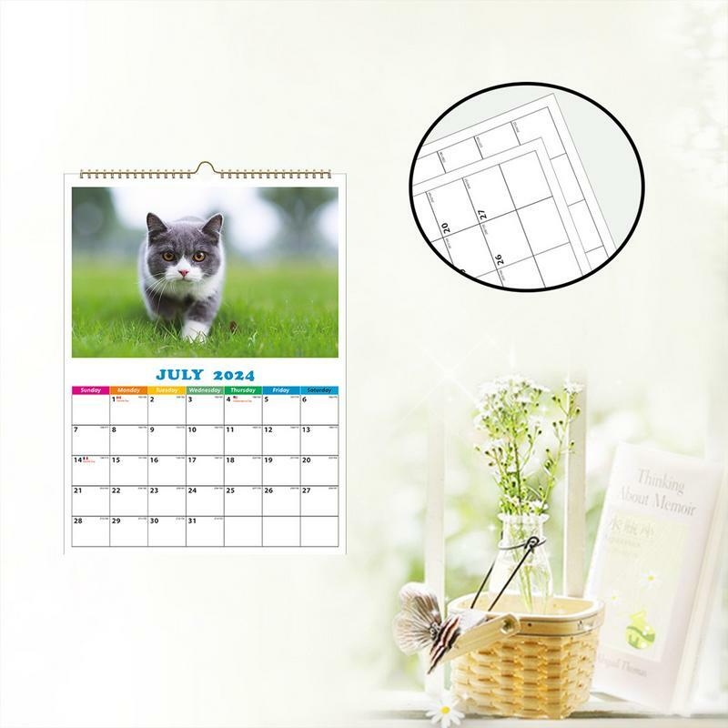 Calendario mensile per cani 2024 calendario per cani creativo calendario da parete giornaliero 2024 A4 calendario per cani decorazione da parete giornaliera per Dormitor dell'appartamento