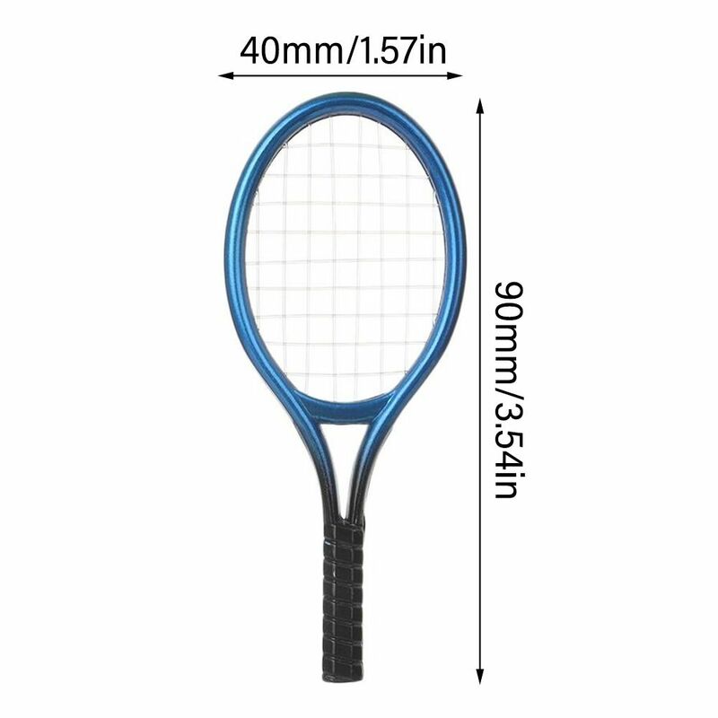 인형 테니스 라켓 키트 미니어처 라켓 볼 가방, 1/6 1/12 DIY 인형의 집 액세서리, 창의적인 사진 소품, 4PCs/세트