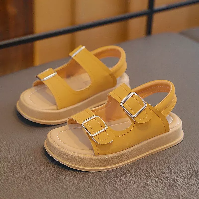 Sandali per bambini per ragazze estate causale bambini sandali da spiaggia con fondo spesso moda ragazzi scuola sandali da spiaggia Open-toe Hook Loop