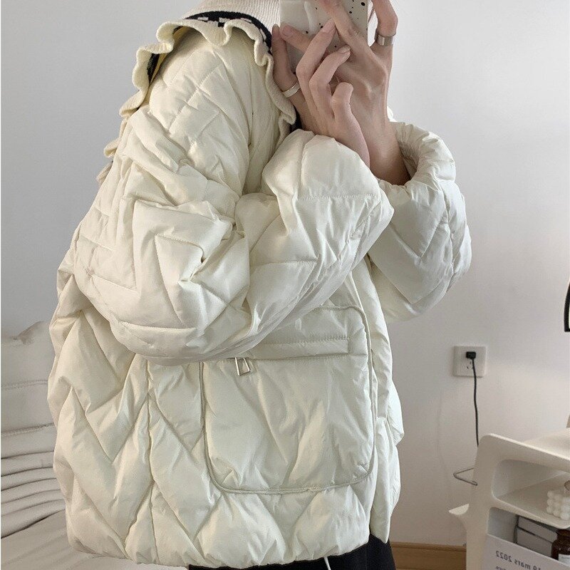 2024 nowa damska kurtka puchowa kurtka zimowa damska krótkie parki ciepła moda na czas wolny, podarowana płaszczowi