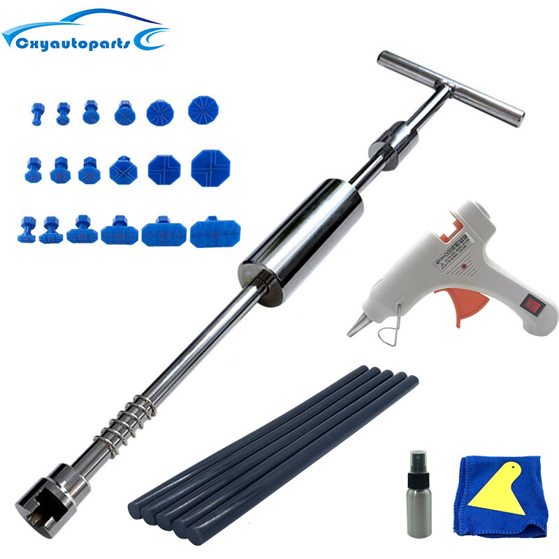 Garage Tool Auto Uitdeuken Reparatie Kit Slide Reverse Hamer 18 + Zuignap Auto Body Verveloos Dent Puller Extractor tool