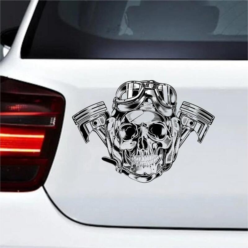 Car Stickers Pilot Skull Vinyl Decal Auto Motorcycle Accessories Funny Skeleton Skull Stickers Car Styling Helmet Trunk Decal