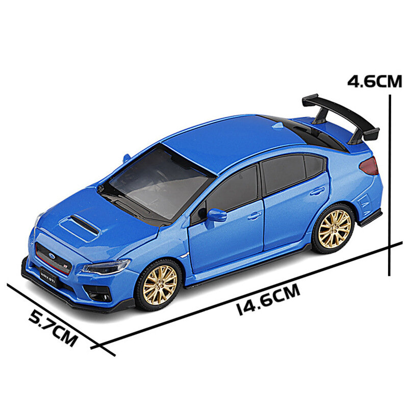 Subaru STI WRX S207 Toy Car, Modelo miniatura, JKM, Diecast Alloy, Racing Model, Iluminação Portas, Openable, Coleção presente para o menino, 1:32