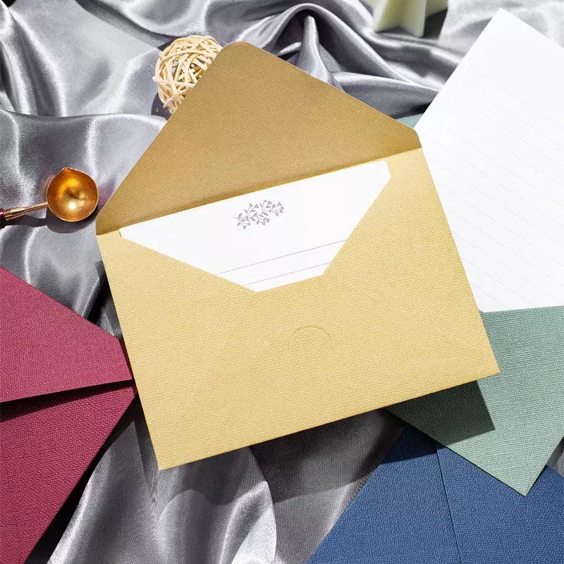 Business Letters Storage Bag, Envelope Colorido para Convites, 175x125mm, Postais 120g, Textura de Mensagens, Casamento, Negócios, 20 peças