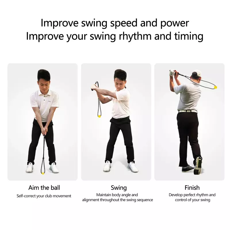 Golf Swing Practice Rope Golf Assistance Exercises Rope Golf Practice Supplies Accessory Golf Practice Swing Trainer Adjustable