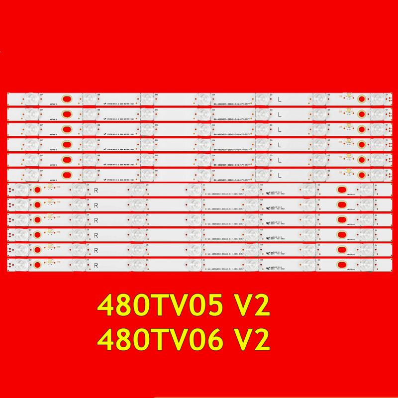 LED TV Backlight Strip para TV, TX-48AXR630, TX-48AX630B, TX-48AX630E, TX-48AXW634, TX-48AS640B, TH-48AX670, 480TV05, 480TV06, V2 R L