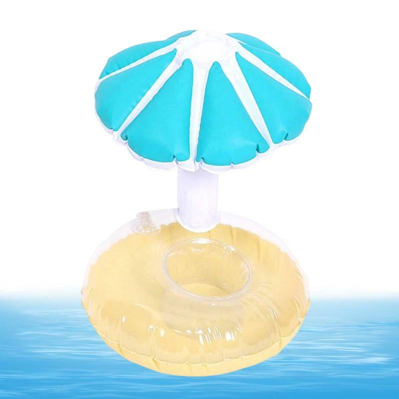 Suporte para bebidas infláveis para meninos e meninas, lindos flutuadores reutilizáveis de piscina, flutuadores resistentes e portáteis, acessórios de piscina para crianças