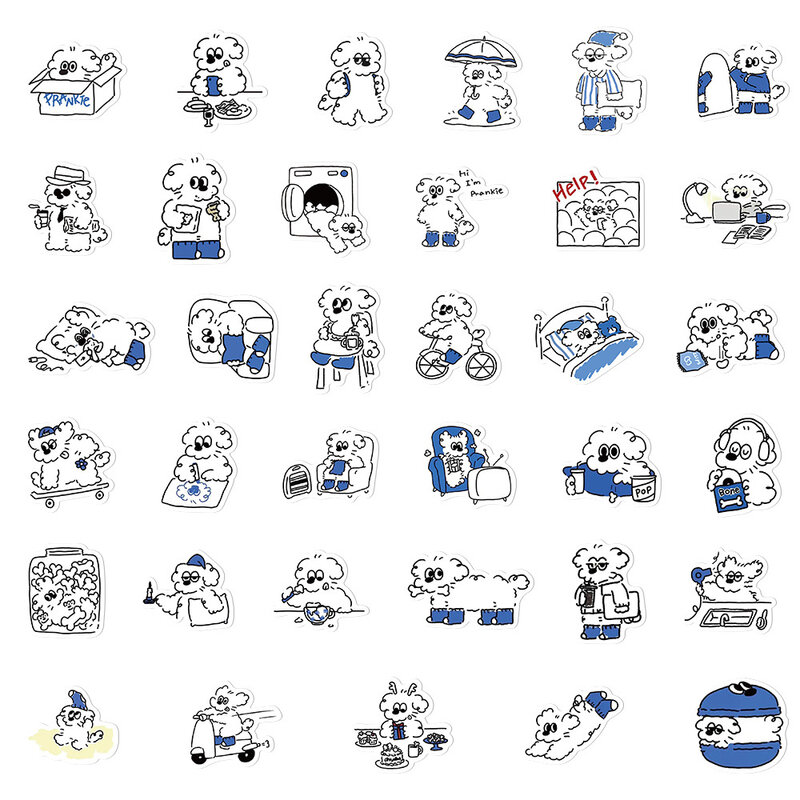 65PCS Cartoon Funny Dog Stickers Simple Graffiti Decals DIY Laptop Noteobook Phone Wall Suitcase Sticker For Kids Toy Gift