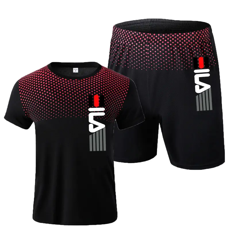 2 sztuk/zestaw męskie dresy siłownia strój sportowy do badmintona bieganie ubranie sportowe zestaw treningowy do ćwiczeń odzież sportowa
