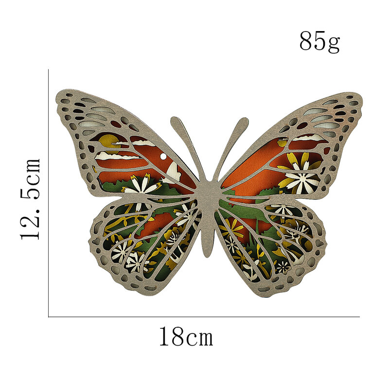 1PC 3D Hollow Drewniany Motyl Ozdoba na Dzień Świętego Patryka Rekwizyty do zdjęć Akcesoria Miniatury Dekoracja biurka Prezenty rzemieślnicze