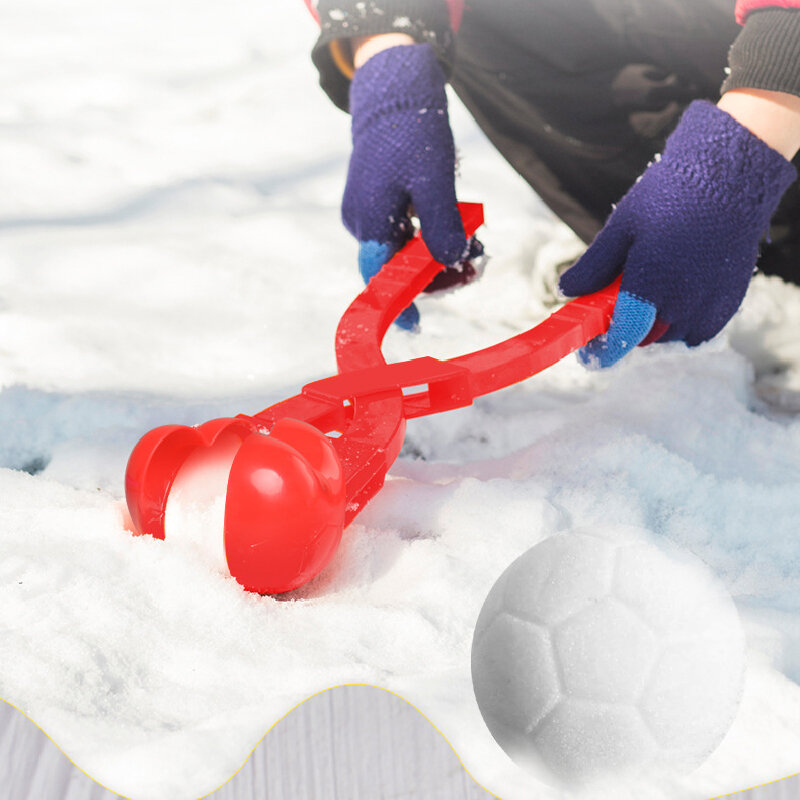 Mainan Model sepak bola salju anak salju klip bola salju mainan olahraga anak luar ruangan pantai musim dingin bermain dengan alat salju manusia salju membuat klip plastik