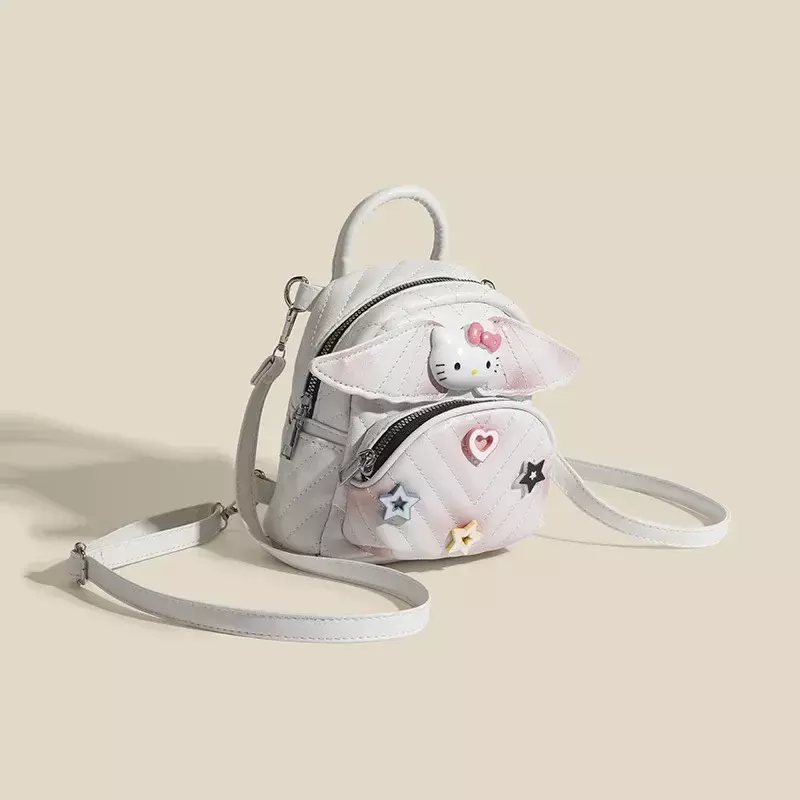 Hello Kitty Sanrio Cute Girl Tie-Dyed Embroidery Thread Backpack Female Minority All-Match Mini Shoulder Bag