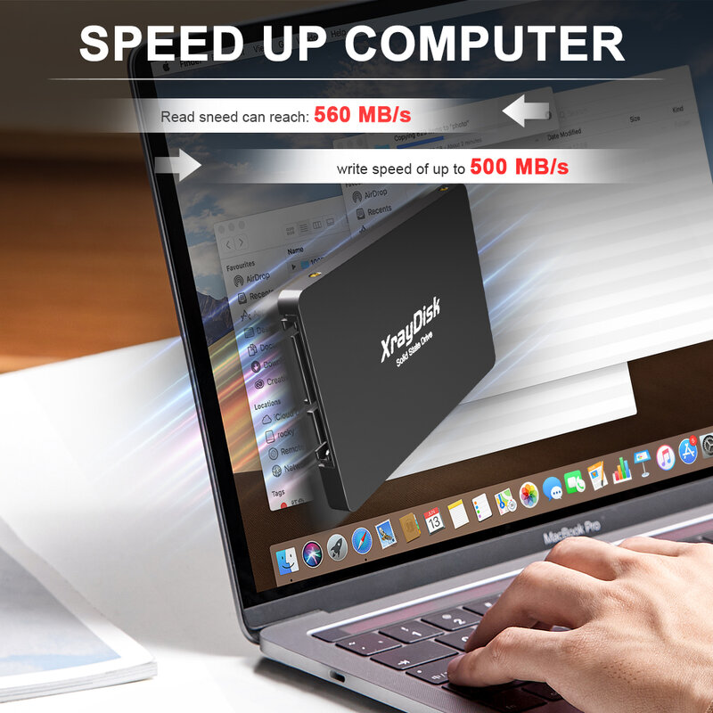 Xraydisk Unidade interna de estado sólido para laptop e desktop, disco rígido SSD Sata3, 1TB, 512GB, 480GB, 256GB, 240GB, 128GB, 120GB, 2,5"