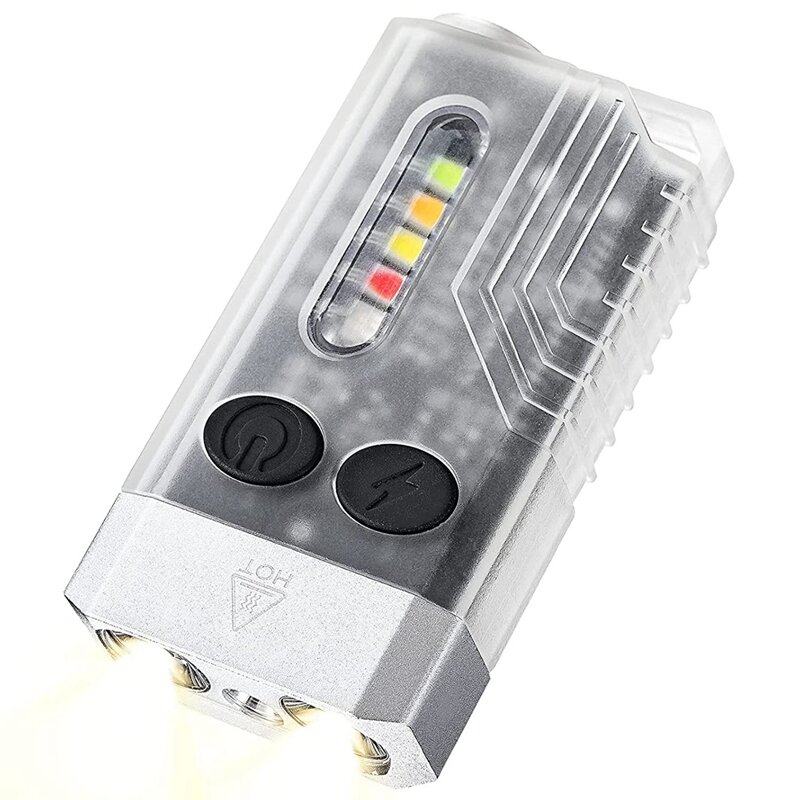 Mini lanterna LED Keychain, tocha de bolso recarregável, pequena tocha poderosa, IPX4 com 14 modos, 1 PC