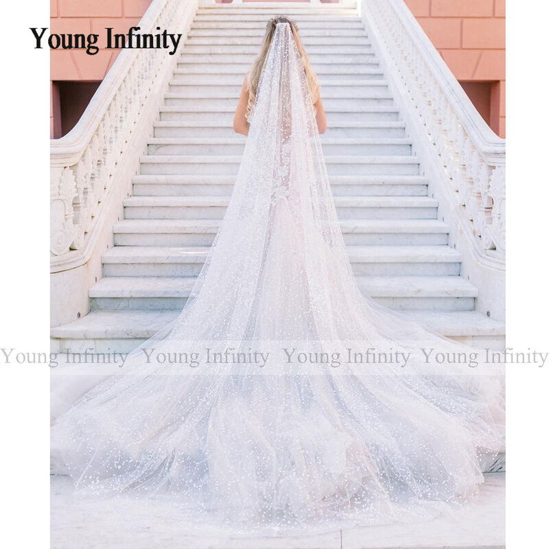 Элегантная Однослойная Длинная свадебная вуаль в белый горошек с гребнем 3 метра Свадебная фотосессия свадебная вуаль на заказ