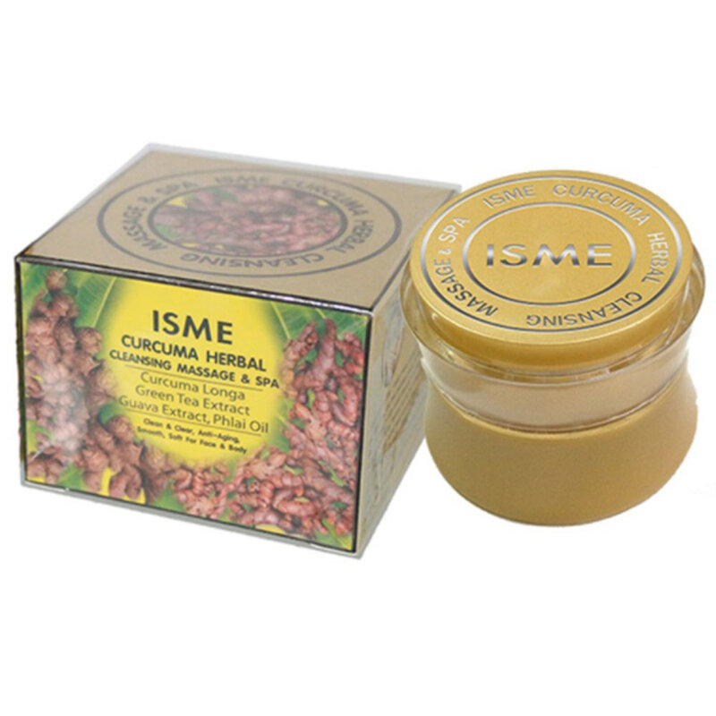 40g ISME Curcuma Herbal Cleansing Massage and Spa Cream Usuwa brud i martwy naskórek, przeciwstarzeniowy, gładki, miękki do twarzy i ciała