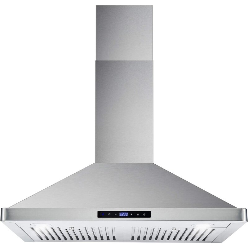Wall Mount Range Hood with Ducted Convertible Ductless (No Kit Included), Ceiling Chimney-Style Stove Vent
