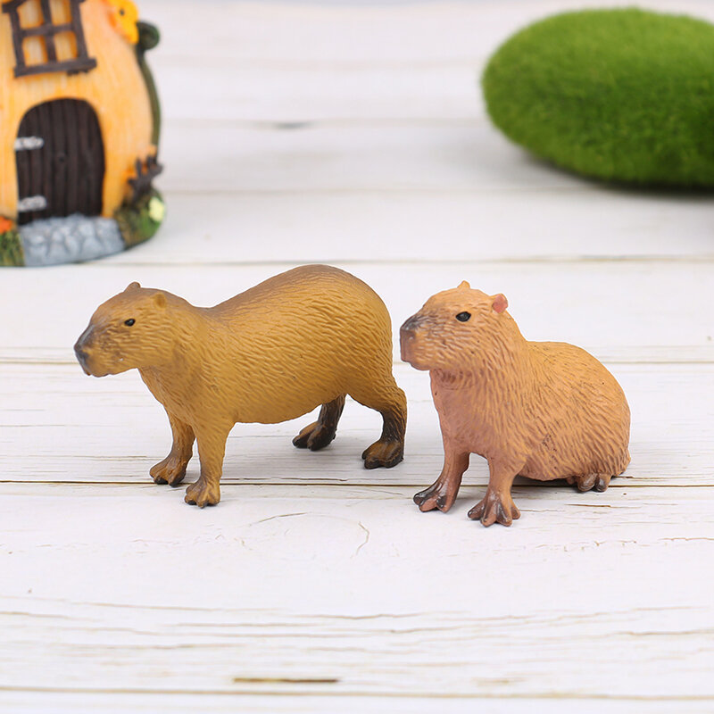 New Simulation MIni Cute Wild Animals Model Capybara Action Figure Children's Collection Toy Gift Simulation Animals Model