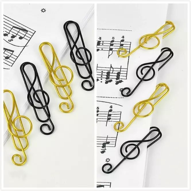20/40pcs Creative Paper Clips Music Note Shape Metal Paperclip on Book Paper Students Stationery Office School Binding Supplies
