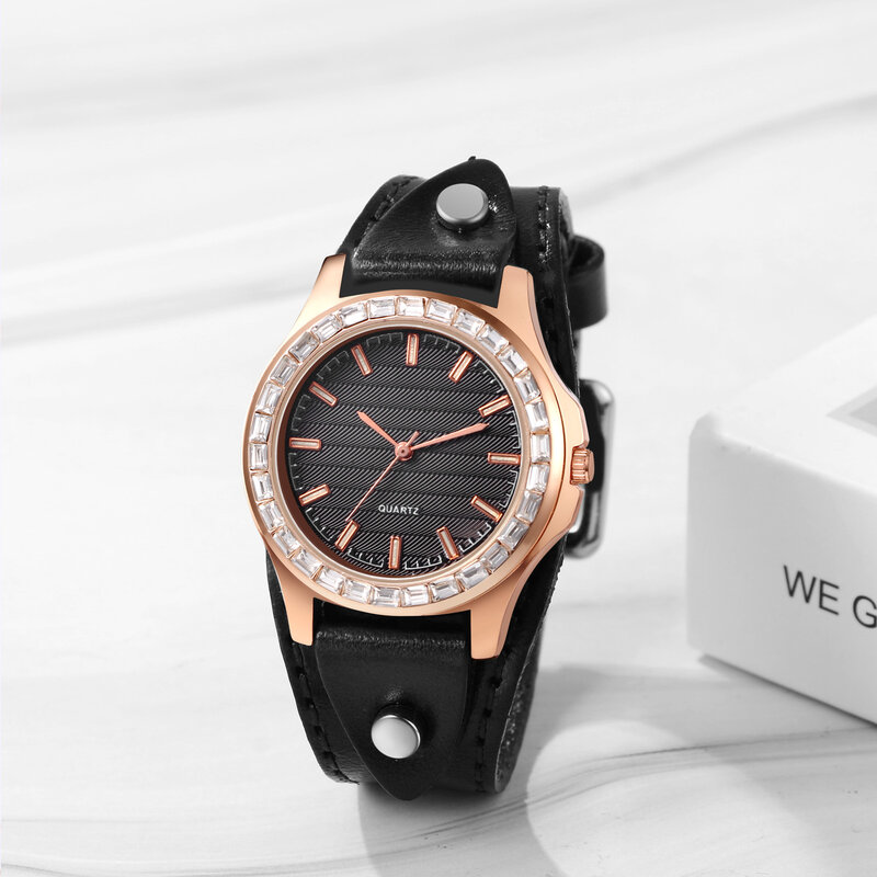 LANCARDO diamentowy mankiet zegarek delikatny elegancki czarnym paskiem w stylu Retro minimalistyczne pasek waga męski i damski zegarek prezent na walentynki