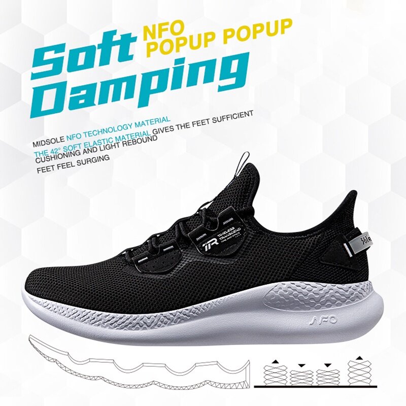 NFO-Zapatillas deportivas para hombre, calzado deportivo con tecnología transpirable, amortiguación de malla, ligeras, de rebote, 361 grados, 672112246