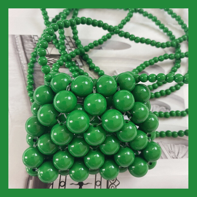 2022 borse a tracolla con perline per ragazze borsa piccola verde borsa di perle borsa per bambini borsa da donna Mini Messenger
