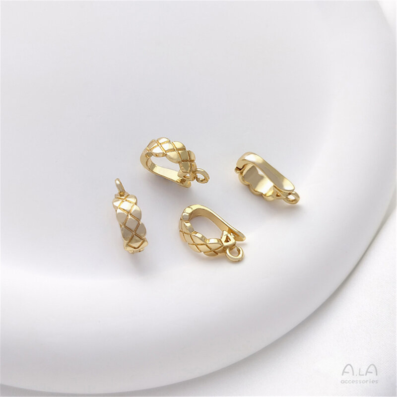 Aksesori DIY gesper kalung mutiara gesper Universal modis pola berlian perlindungan warna paket emas 14K