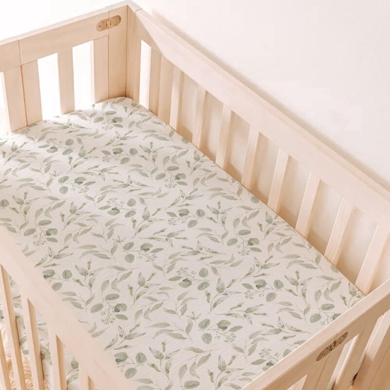Juego de sábanas transpirables para cuna de bebé, protector extraíble para cambiador de cama, 2 unidades