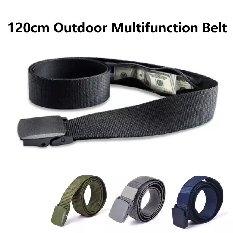 Unisex 120cm Outdoor Multifunction Belt Waist Bag Portable Hidden Private Money Strap Belt Wallet Waist Pack Secret Hiding Belt