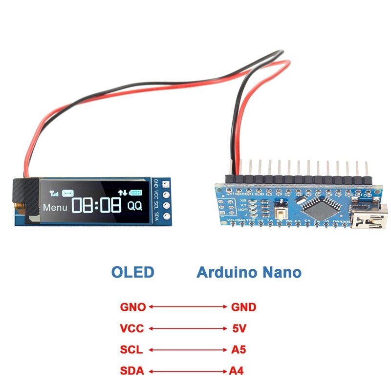 5 buah modul tampilan I2C 0.91 inci modul tampilan OLED I2C Driver layar OLED I2C DC 3.3V-5V