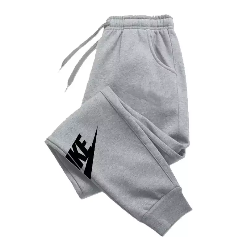 Calça esportiva estampada de luxo masculina, calça jogging quente lã, marca exterior, perna reta, pacote múltiplo, outono, 2024