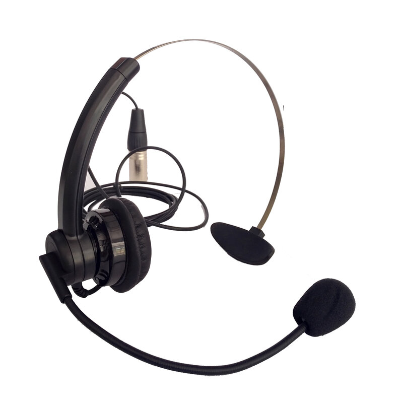 TELIKOU-super leve fone de ouvido único, macho 5 pinos interfone Muff, microfone dinâmico ou elétrico, Clearcom fone de ouvido, NE-11
