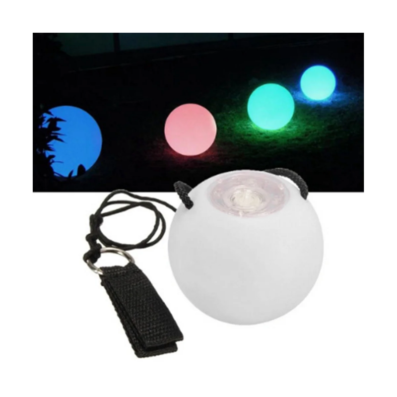 Mainan bola LED untuk anak-anak dan dewasa, 2 buah bola Poi menyala dalam gelap bola lampu sorot tinggi pelangi