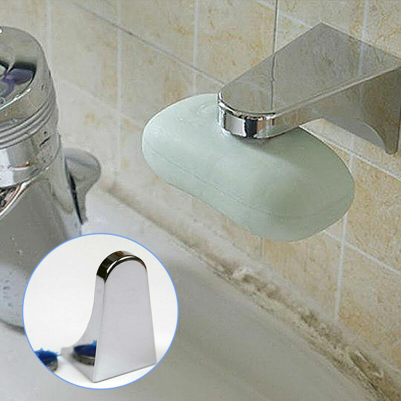 Soap Holder Shower Mount Drainer Tray Adhesive Dish Dishes Wall Bathroom Steel Stainless Dispenser Container