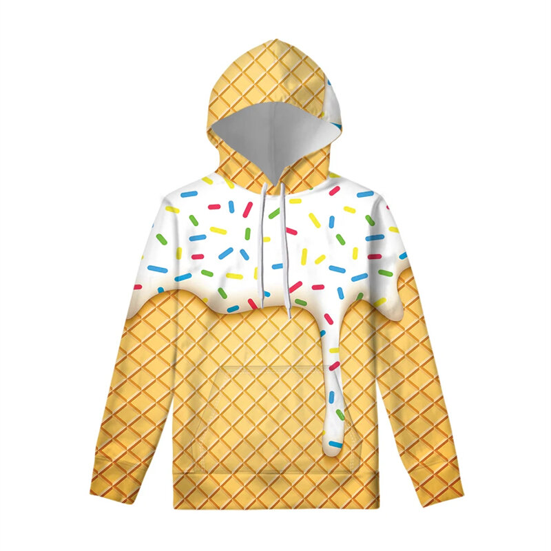 New Fashion Ice Cream 3D Printed Hoodie Men's And Women's Casual Sweatshirt Cute Hooded Sweatshirt High Quality Hoodies Tops