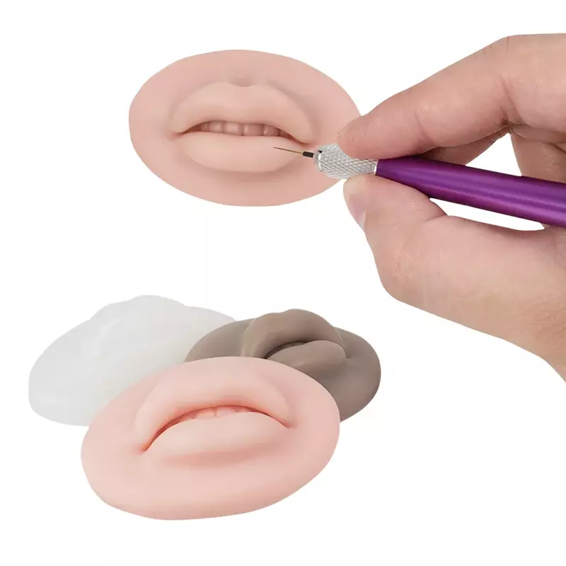 1 шт. микроблейдинг многоразовые 5D силиконовая практика кожи губ Европейский твердый блок для губ для PMU начинающих обучение тату макияж инструменты