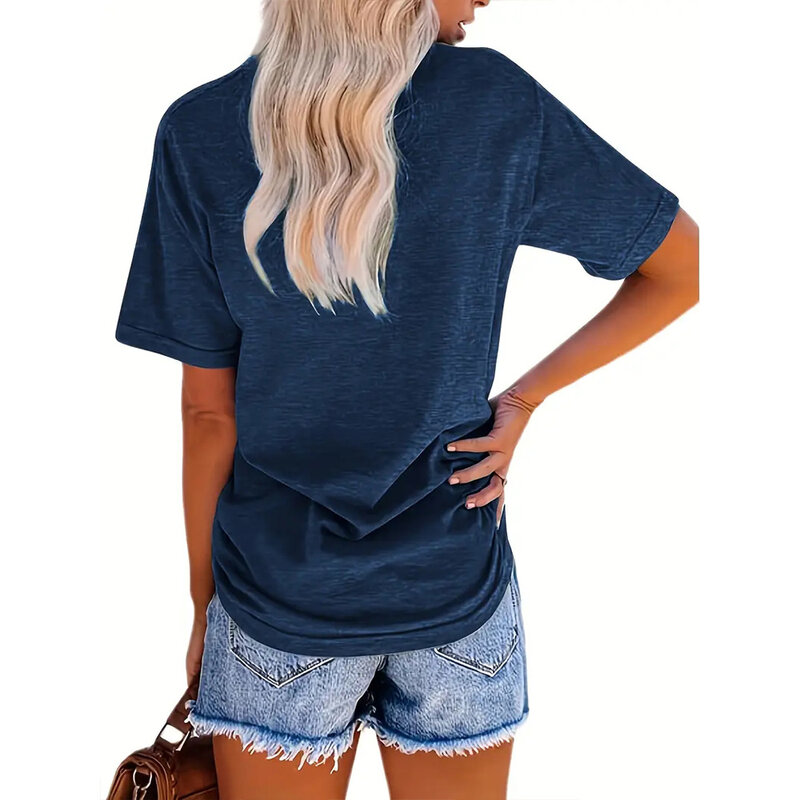 T-shirt moda donna estate girocollo corto modello sole montagna abbigliamento sciolto e confortevole t-shirt da festa alla moda da donna