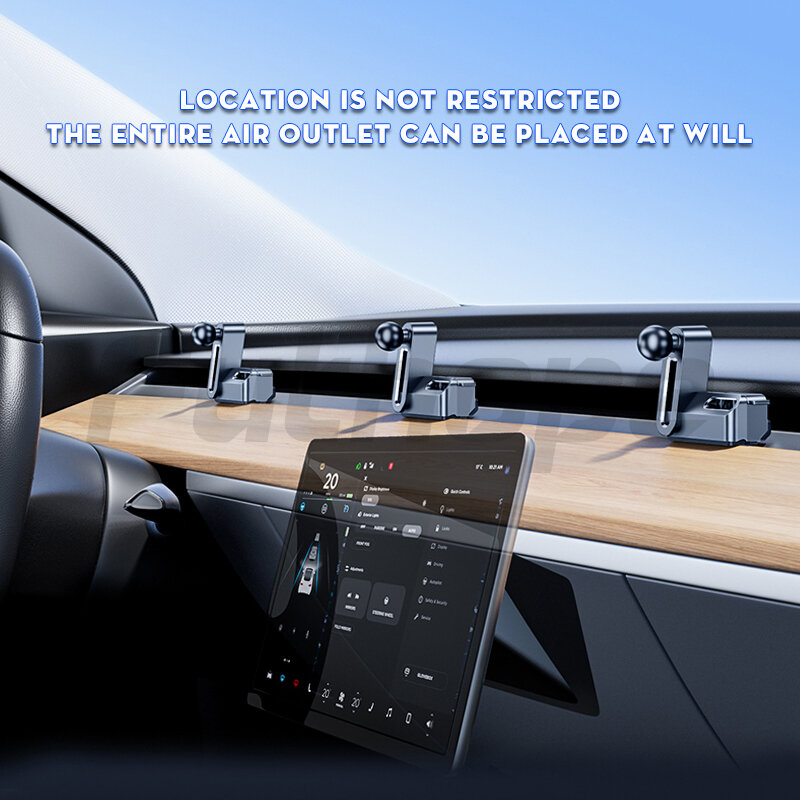 Futhope-Soporte de energía Solar para Panel de salpicadero, Base de teléfono para Tesla model 3 model Y de 4,0-7,2 pulgadas, 17mm, 6 garras