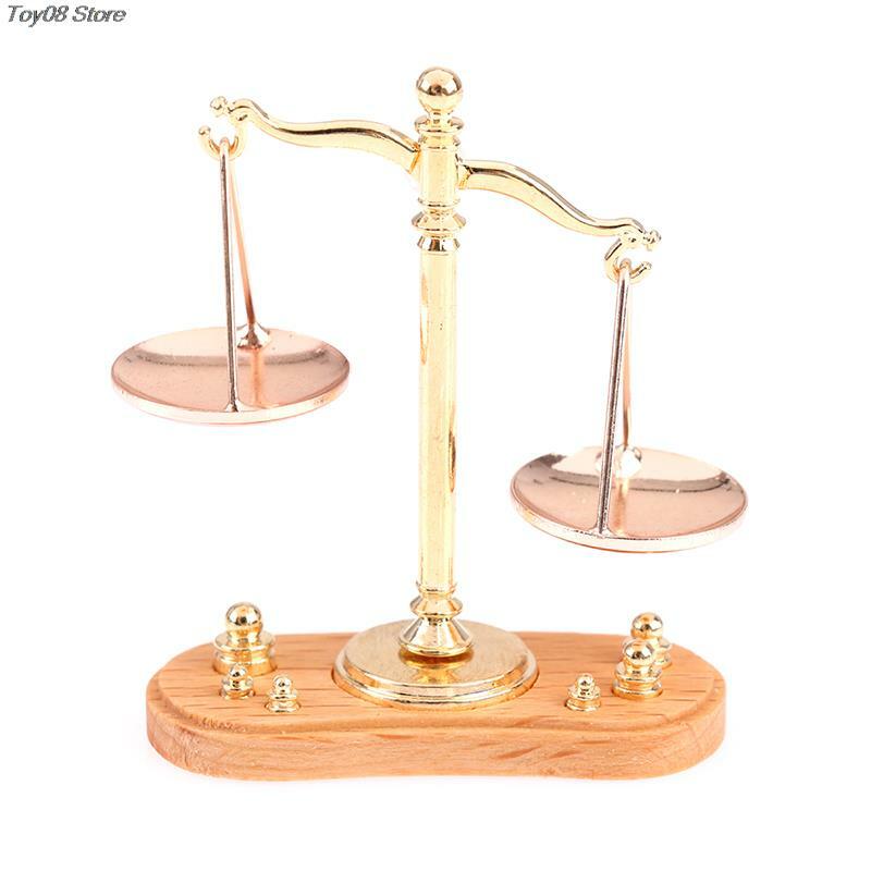 6 Styles 1/12 Dollhouse Miniature Accessories Mini Balance Scale Model Toys For Doll House Decoration 1PC