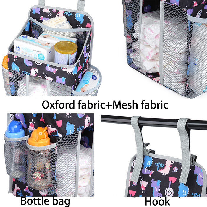 Tas gantung tempat tidur bayi, kantung penyimpanan popok buaian bayi baru lahir, produk perawatan Sprog untuk kereta bayi