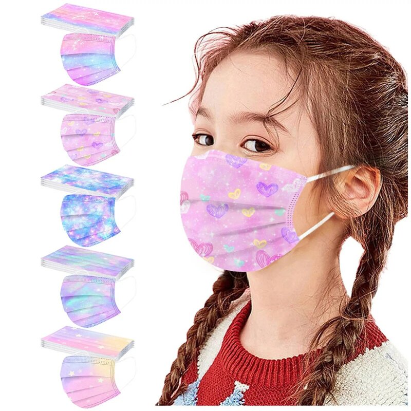 Child Friendly Protective Dust Mask Trend Gradient Cotton Disposable Mask Fashionable Mask With A Variety Of Color Options