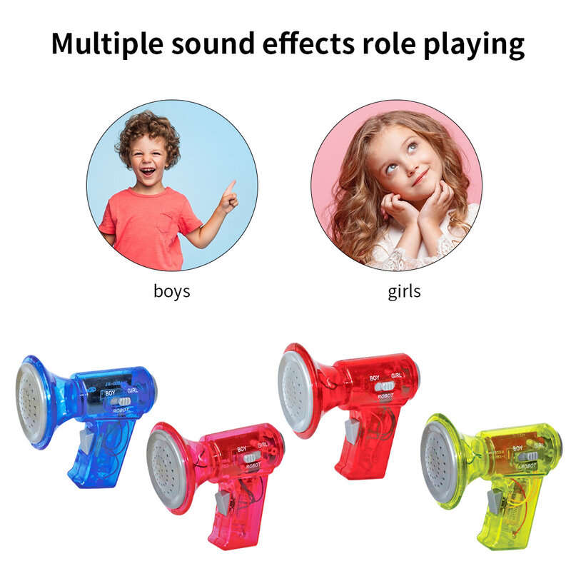 Amplificador cambiador de voz para niños, altavoz de plástico, megáfono cambiador de voz ajustable, juguete rojo