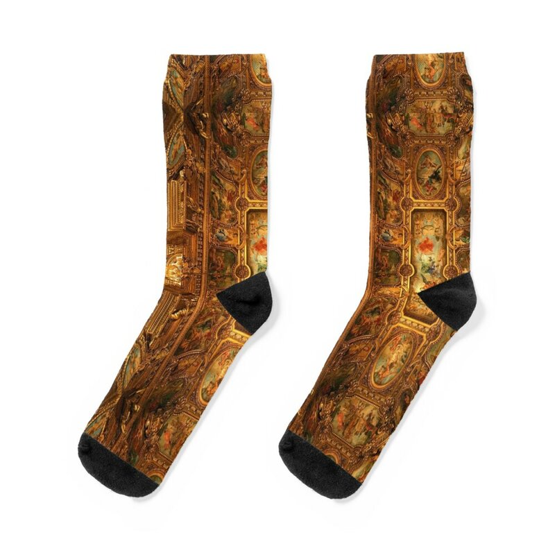 ถุงเท้าศิลปะเรอเนซองส์สีทองถุงเท้าของขวัญสุดหรูสำหรับฤดูร้อนถุงเท้าสำหรับผู้ชายผู้หญิง