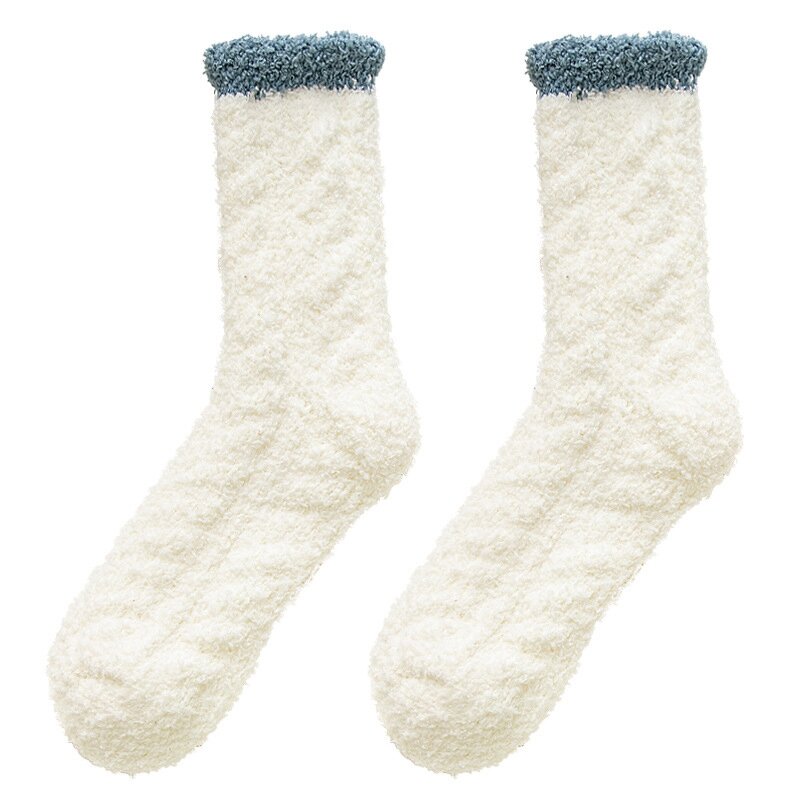 1Pair Women's  Velvet Socks Padded Thickened Home Floor  Warm Sleep Socks Wool Socks