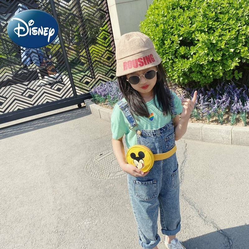 Tas Dada Disney Mickey Mouse Kartun Anak-anak Kanvas Tas Selempang Lucu Anak Perempuan Tas Pinggang Mini Dompet dan Tas Tangan Balita